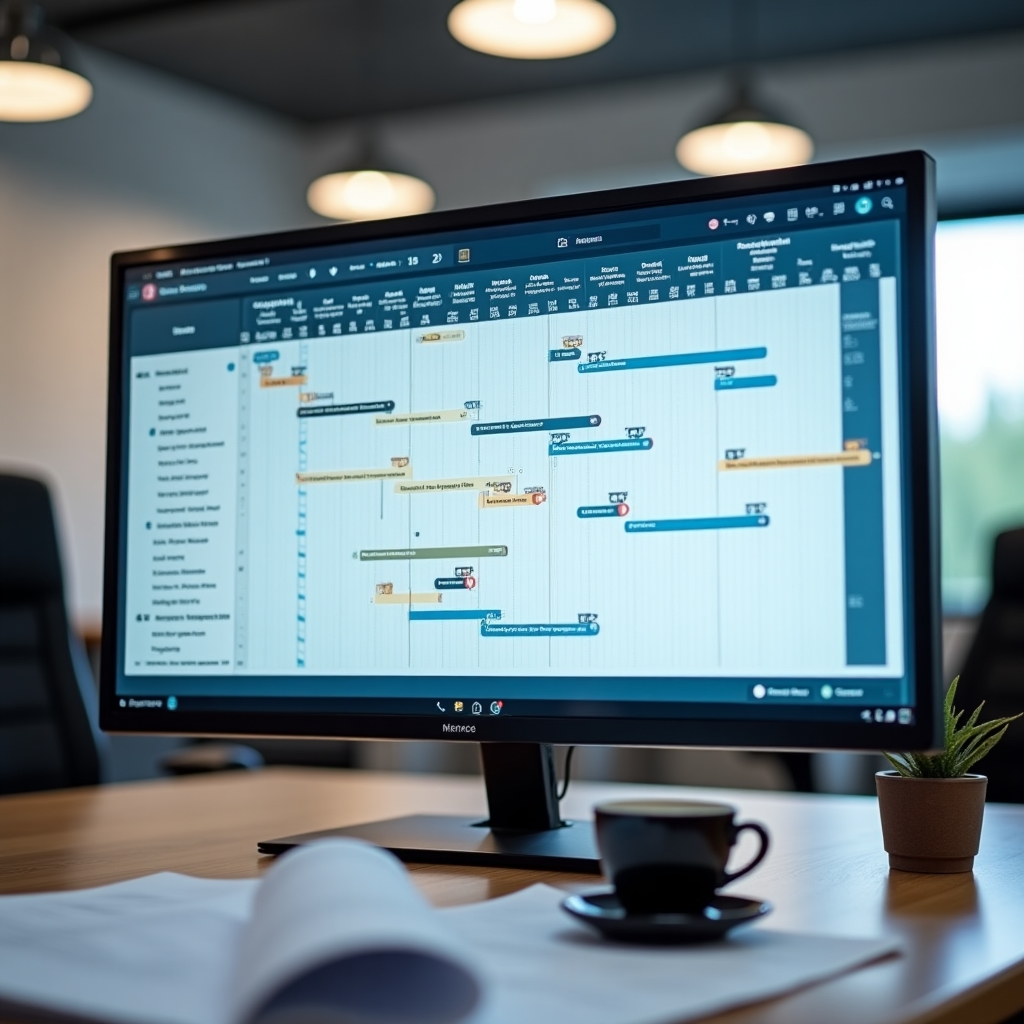 Project timeline with alerts